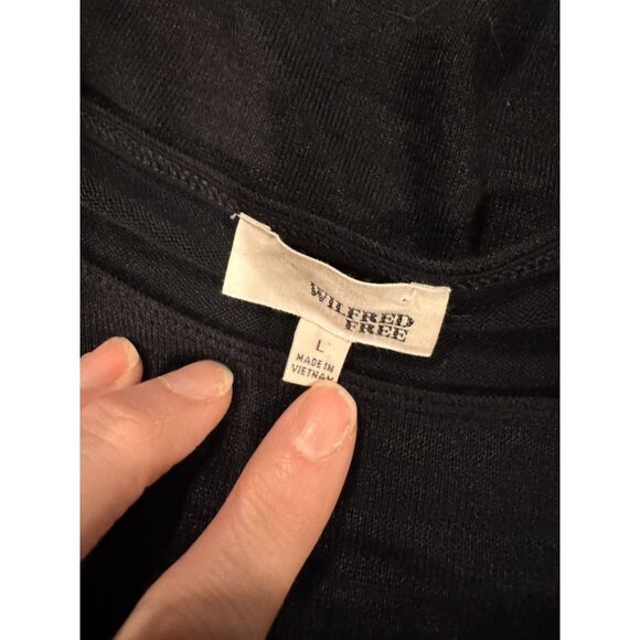 Wilfred Free Oversized Black Knit Tunic Sweater Dress Women's Size Large - Picture 7 of 12